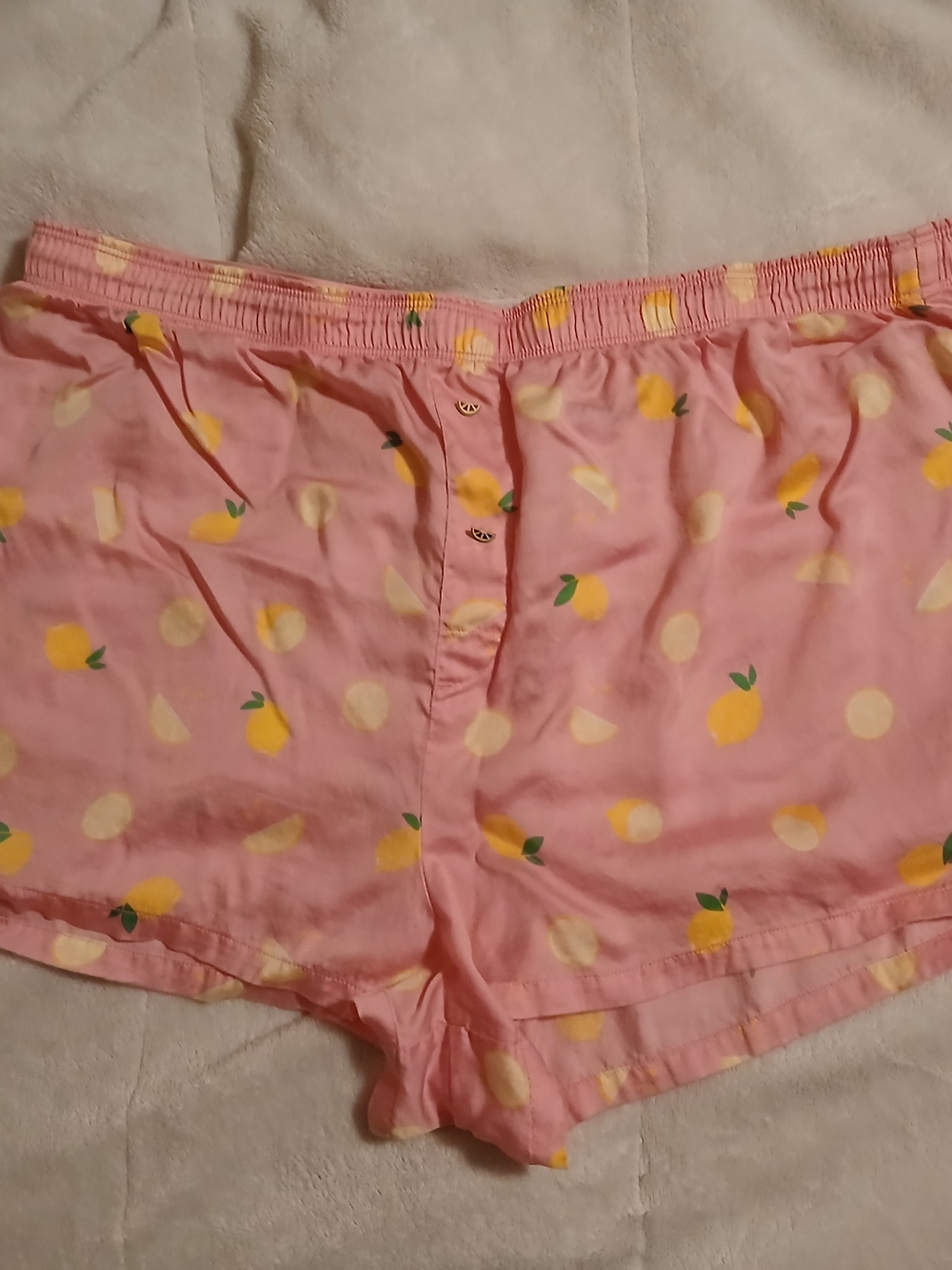 PINK Victoria's Secret Lemon Print Pajama Shorts